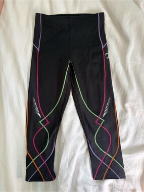 CW-X joint support stability black athletic capri leggings